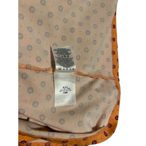 Lands' End Coral Print V-Neck Draped Wrap Midi Dress Size M/P 10-12 - Picture 8 of 9